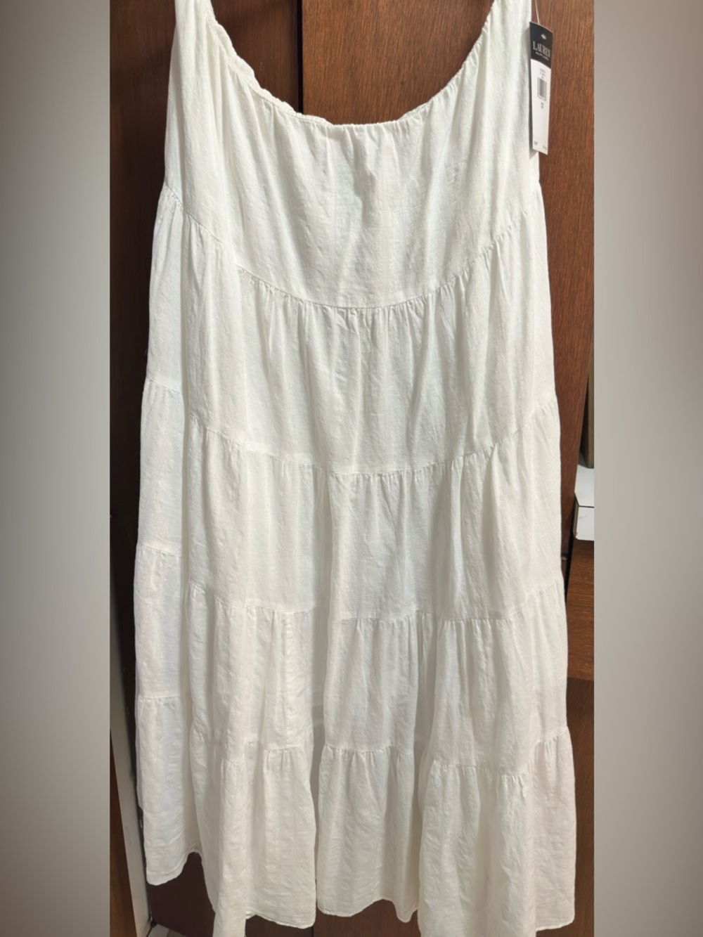 Ralph Lauren White Tiered Maxi Skirt